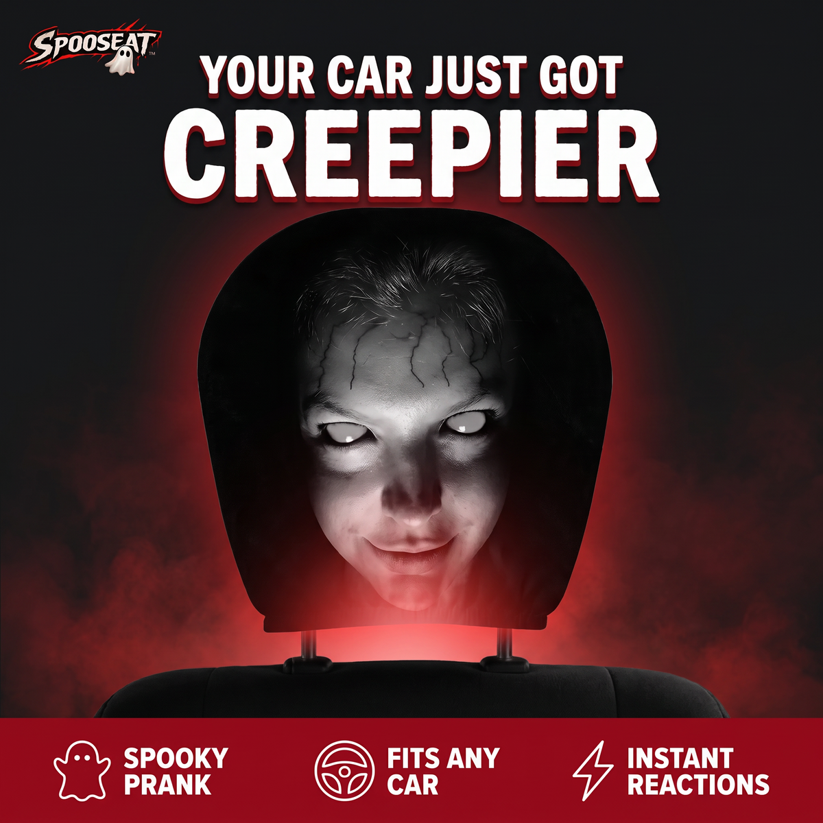 Spooky Car Headrest Covers